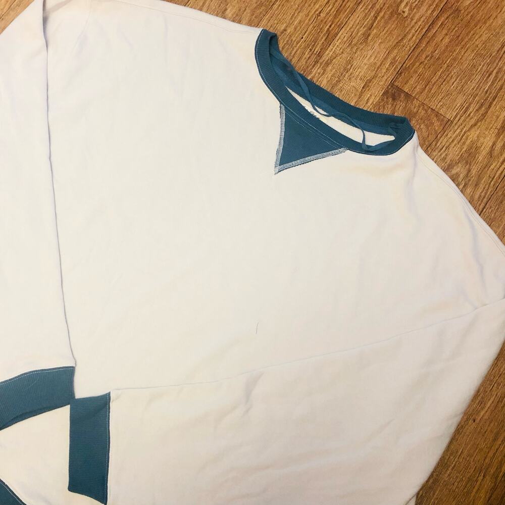 NWOT We the Free / Free People Classic Crew Colorblock Sweatshirt in Tea Combo - Picture 6 of 14